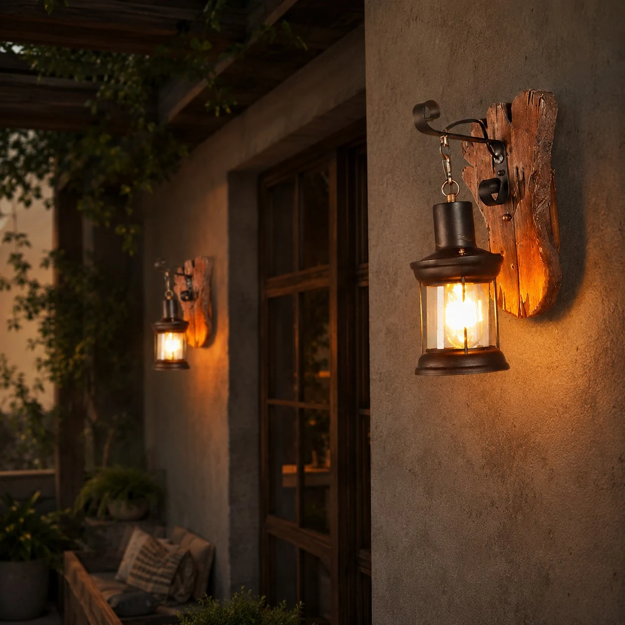 Outdoor Patio Wall Lighting Scene