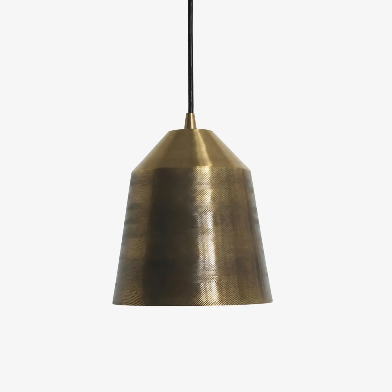 Hand-carved brass pendant lamp