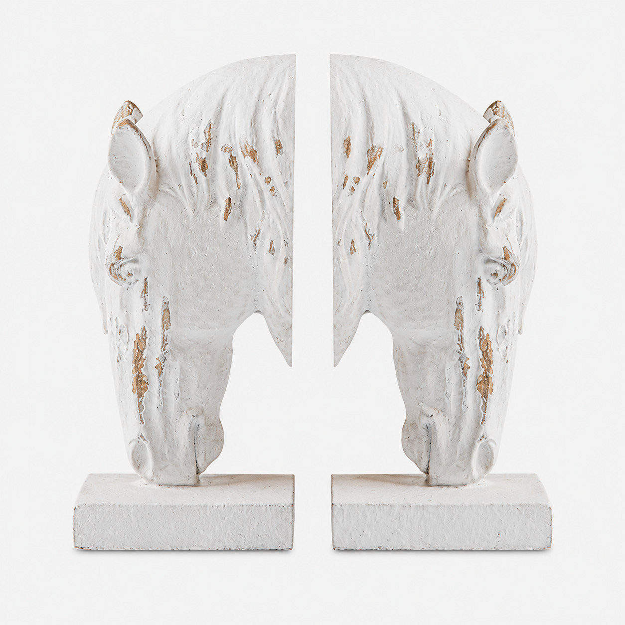 Horse Head resin bookend pair