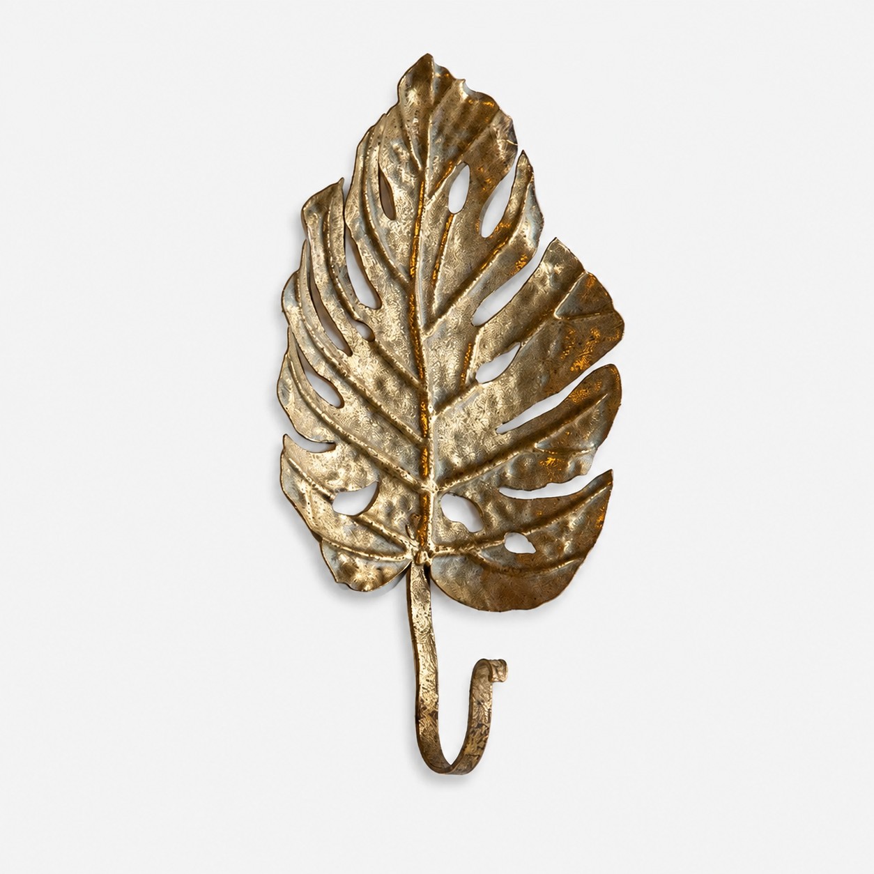 Type C antique-gold botanical iron wall hook